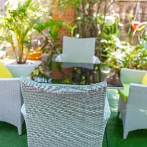 Outdoor Garden Set with 4 Chairs & Dining Table.