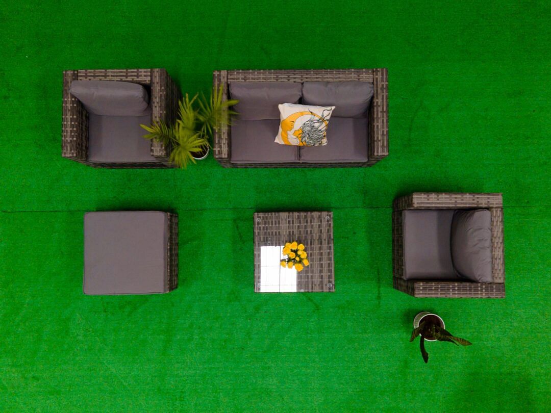 Camellia+4 Seater Outdoor Sofa + Coffee Table + Ottoman.