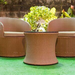 Outdoor Balcony Set with 2 Chairs & Table.