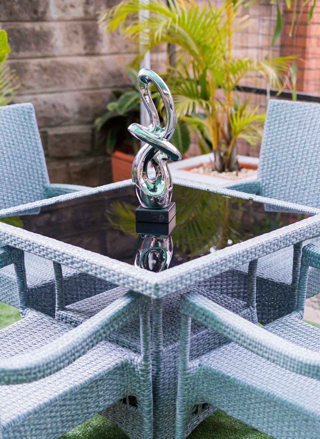 Outdoor Garden Set with 4 Chairs & Dining Table.
